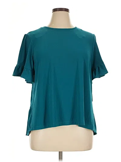 Pre-owned Cece Short Sleeve Blouse In Teal