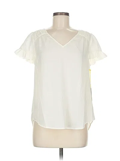 Pre-owned Cece Short Sleeve Blouse In White