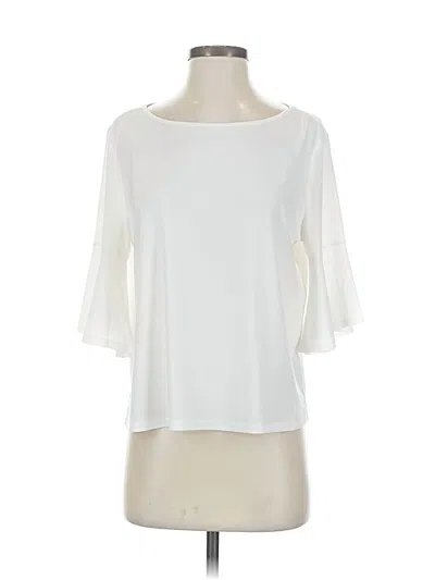 Pre-owned Cece Short Sleeve Blouse In White