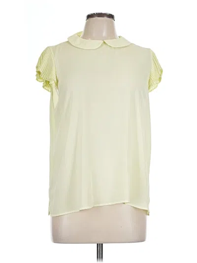 Pre-owned Cece Short Sleeve Blouse In White