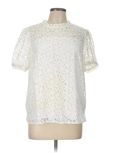 Pre-owned Cece Short Sleeve Blouse In White