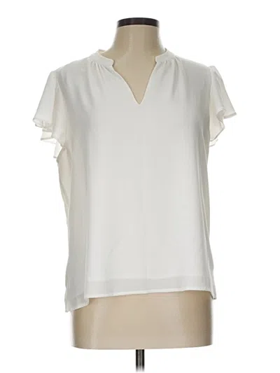 Pre-owned Cece Short Sleeve Blouse In White