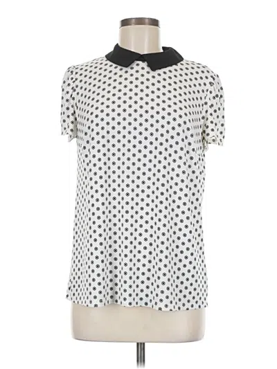 Pre-owned Cece Short Sleeve Blouse In White