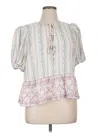 Cece Short Sleeve Blouse In White