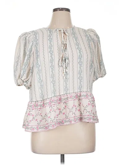 Cece Short Sleeve Blouse In White