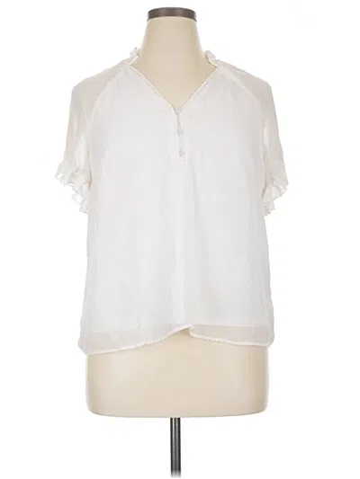 Pre-owned Cece Short Sleeve Blouse In White