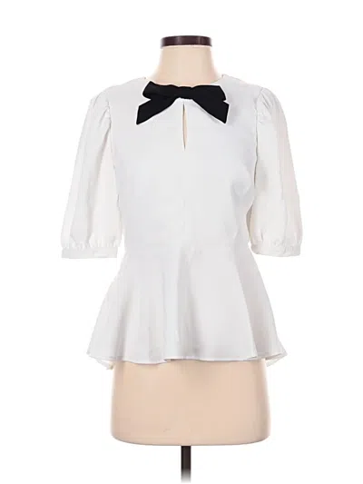 Pre-owned Cece Short Sleeve Blouse In White