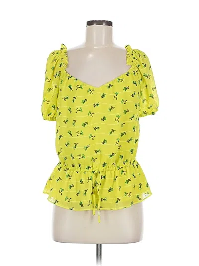 Pre-owned Cece Short Sleeve Blouse In Yellow