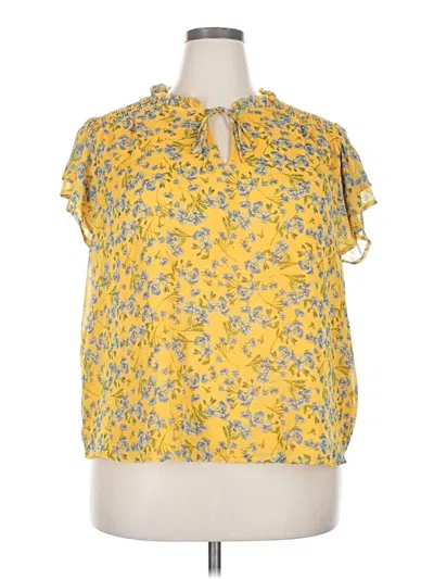 Pre-owned Cece Short Sleeve Blouse In Yellow