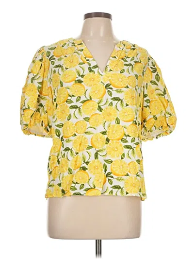 Pre-owned Cece Short Sleeve Blouse In Yellow