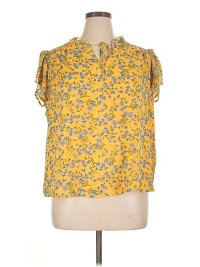 Pre-owned Cece Short Sleeve Blouse In Yellow
