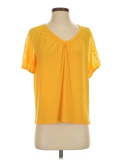Pre-owned Cece Short Sleeve Blouse In Yellow