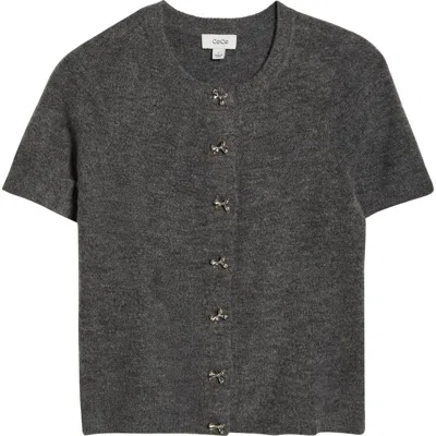 CECE CECE SHORT SLEEVE BOW BUTTON CARDIGAN