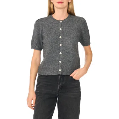 Cece Short Sleeve Cardigan In Medium Heather Grey