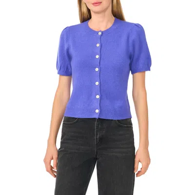 Cece Short Sleeve Cardigan In Peri Berry