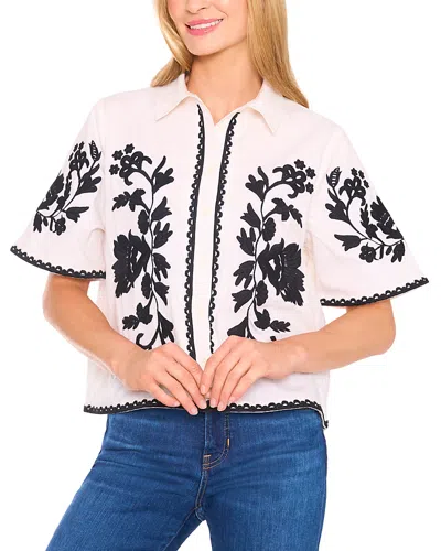 Cece Short Sleeve Embroidered Shirt