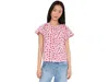 Cece Short Sleeve Front Keyhole Raglan Top In Pink