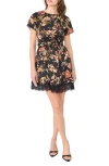 Cece Short Sleeve Minidress In Multi