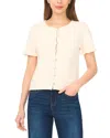 Cece Short Sleeve Sweater Jacket In Neutral