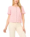 Cece Short Sleeve Cotton Blend Cardigan In Pink