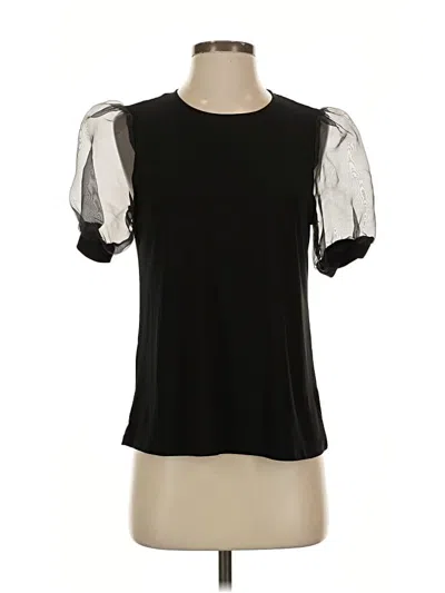 Pre-owned Cece Short Sleeve Top Black Cold Shoulder Neckline Tops