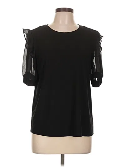 Pre-owned Cece Short Sleeve Top Black Cold Shoulder Neckline Tops