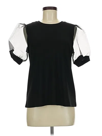 Pre-owned Cece Short Sleeve Top Black Cold Shoulder Neckline Tops