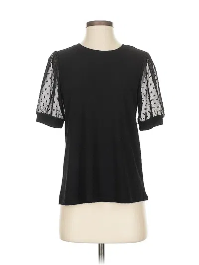 Pre-owned Cece Short Sleeve Top Black Crew Neck Tops