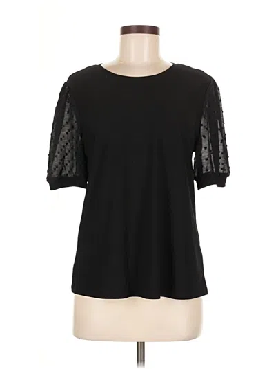 Pre-owned Cece Short Sleeve Top Black Crew Neck Tops