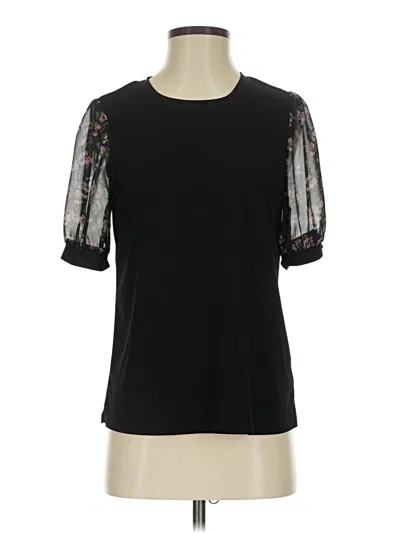 Pre-owned Cece Short Sleeve Top Black Crew Neck Tops