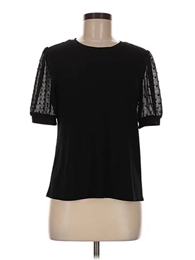 Pre-owned Cece Short Sleeve Top Black Crew Neck Tops