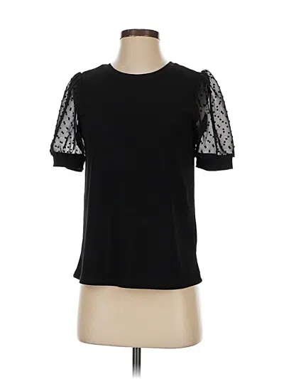 Pre-owned Cece Short Sleeve Top Black Crew Neck Tops