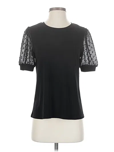 Pre-owned Cece Short Sleeve Top Black Crew Neck Tops