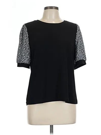Pre-owned Cece Short Sleeve Top Black Crew Neck Tops
