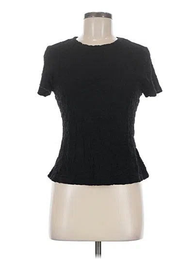 Pre-owned Cece Short Sleeve Top Black Crew Neck Tops