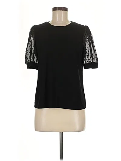 Pre-owned Cece Short Sleeve Top Black Crew Neck Tops