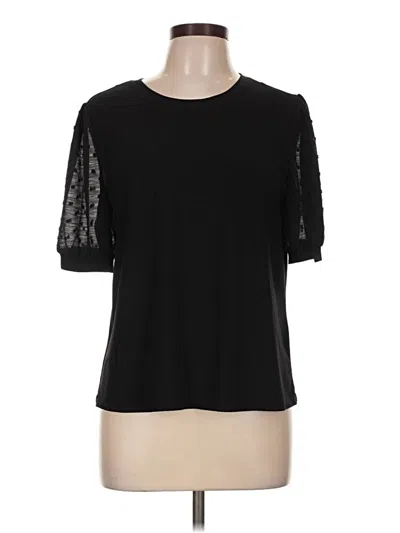 Pre-owned Cece Short Sleeve Top Black Crew Neck Tops