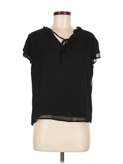 Pre-owned Cece Short Sleeve Top Black Keyhole Neckline Tops