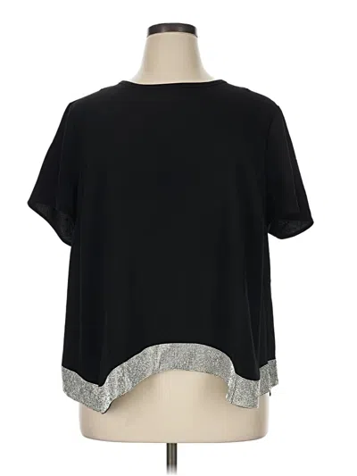 Pre-owned Cece Short Sleeve Top Black Keyhole Neckline Tops