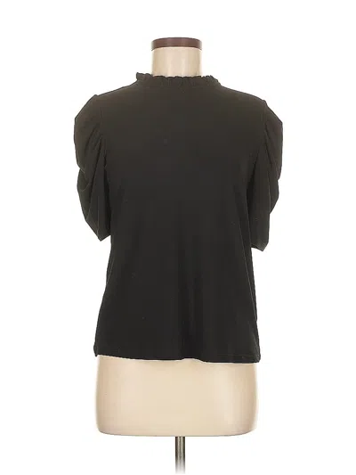 Pre-owned Cece Short Sleeve Top Black Mock Neckline Tops