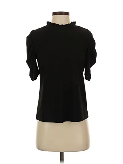 Pre-owned Cece Short Sleeve Top Black Mock Neckline Tops