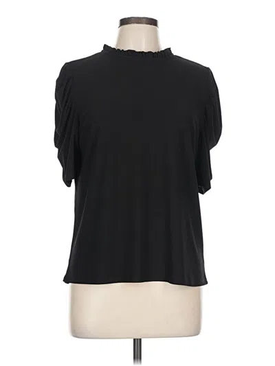 Pre-owned Cece Short Sleeve Top Black Mock Neckline Tops