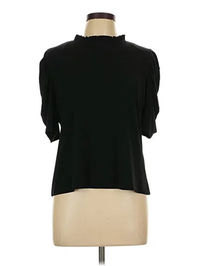 Pre-owned Cece Short Sleeve Top Black Mock Neckline Tops