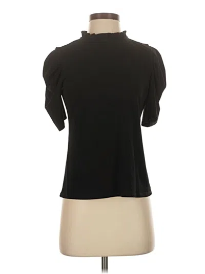 Pre-owned Cece Short Sleeve Top Black Mock Neckline Tops