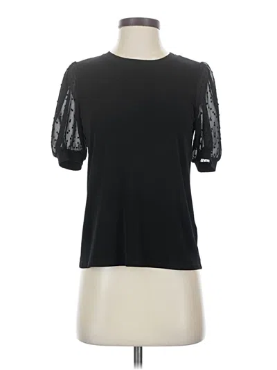 Pre-owned Cece Short Sleeve Top Black Mock Neckline Tops