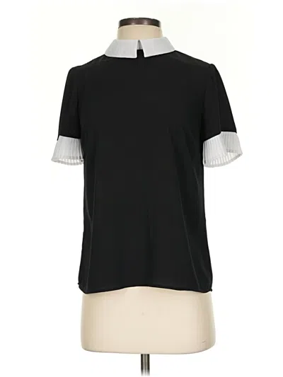 Pre-owned Cece Short Sleeve Top Black Mock Neckline Tops
