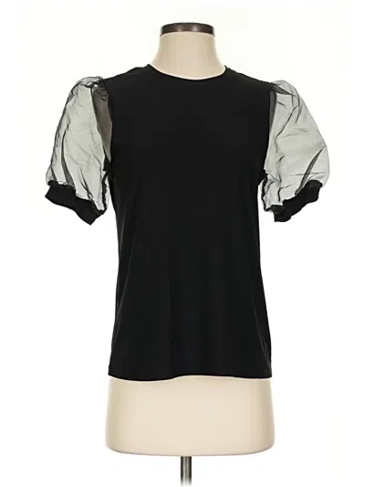 Pre-owned Cece Short Sleeve Top Black Mock Neckline Tops