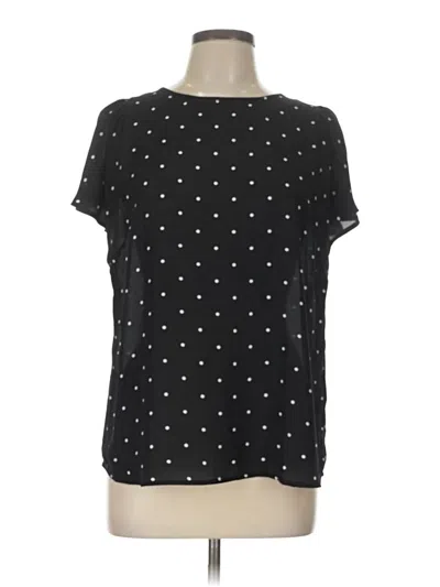 Pre-owned Cece Short Sleeve Top Black Polka Dots Pattern Crew Neck Tops