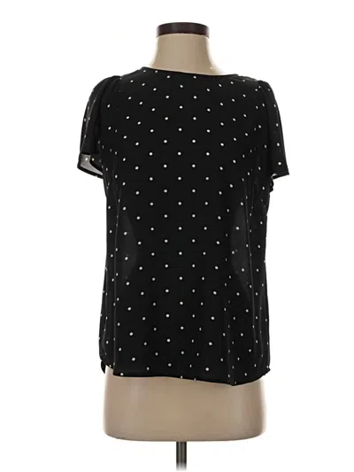 Pre-owned Cece Short Sleeve Top Black Polka Dots Pattern Keyhole Neckline Tops