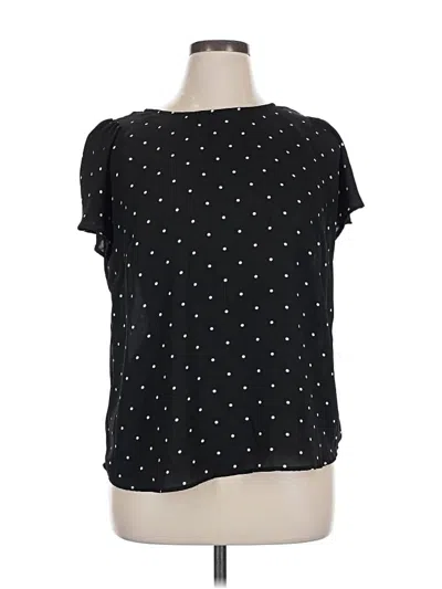 Pre-owned Cece Short Sleeve Top Black Polka Dots Pattern Sweetheart Neckline Tops
